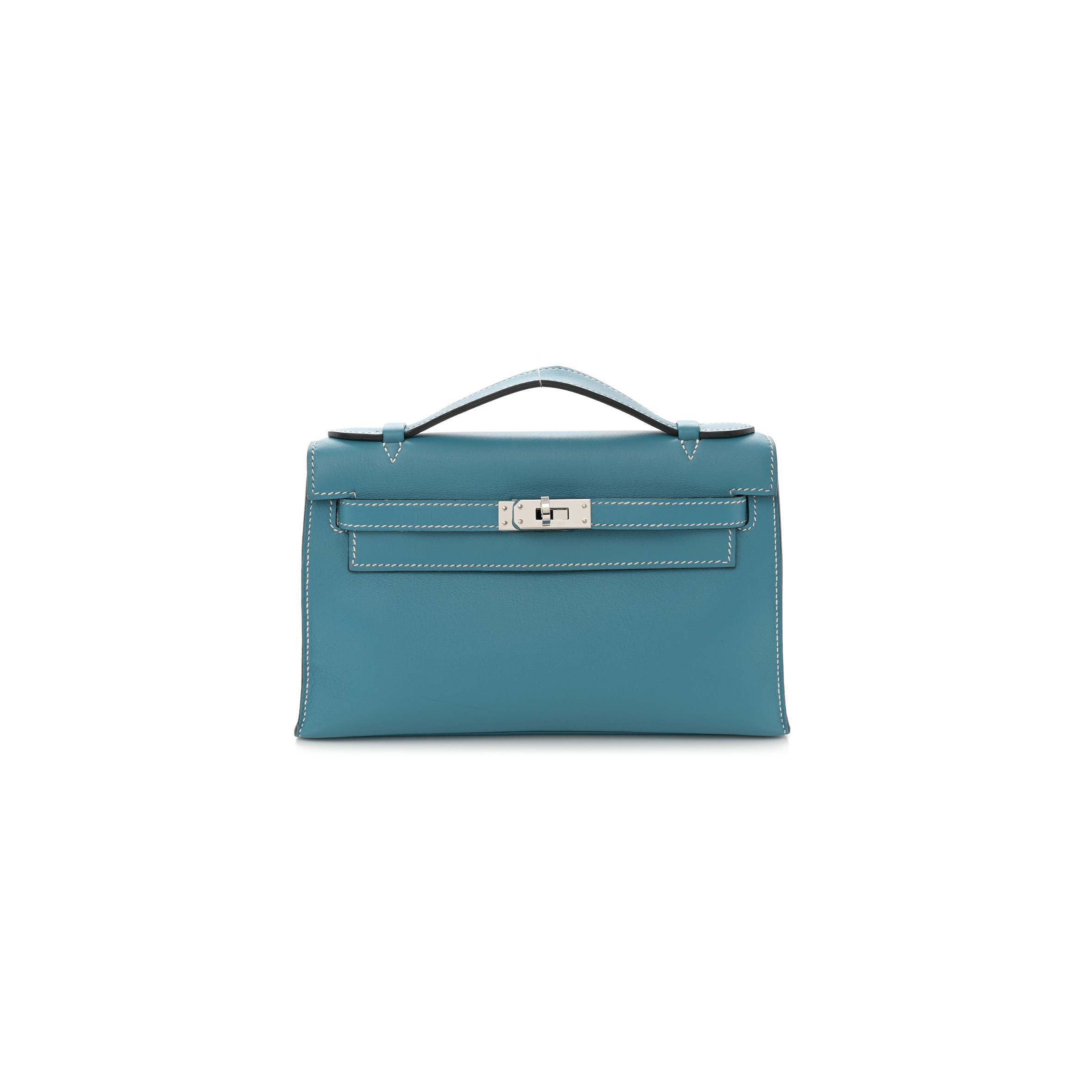 HERMÈS MASTER SWIFT KELLY POCHETTE CLUTCH BLUE JEAN (22*14*7cm) 